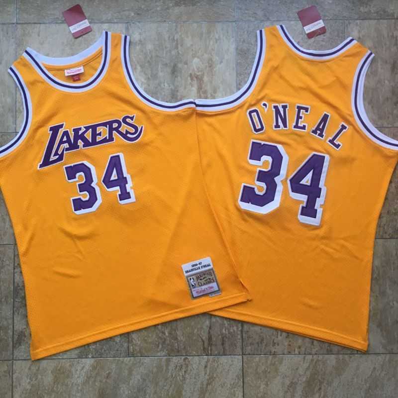 Lakers 34 Shaquille O'Neal Yellow 1996-97 Hardwood Classics Jersey Mixiu,We sell and wholesale Lakers 34 Shaquille O'Neal Yellow 1996-97 Hardwood Classics Jersey Mixiu on line form chian!